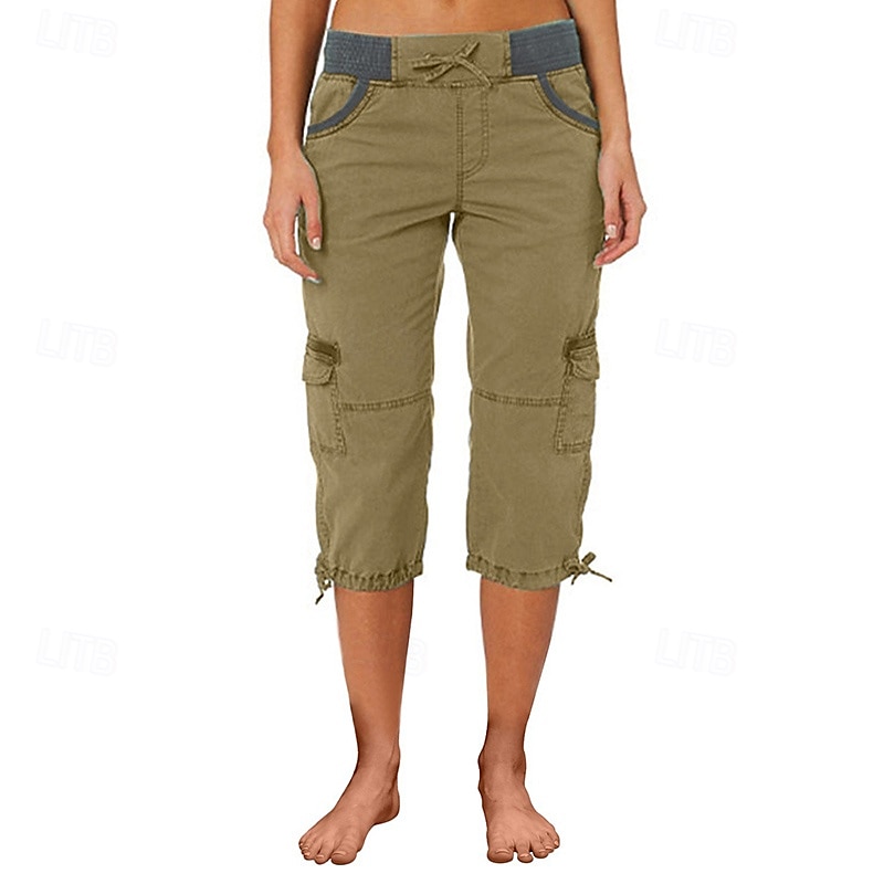 Femmes Pantalons Cargo Pantalons de randonnée Extérieur Coupe régulière Respirant Bas Avec Poches Noir Vert Véronèse Coton Camping / Randonnée Course S M L XL XXL de 2025 ? $22.99 –P6