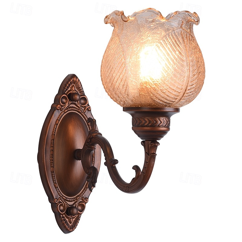 aplice de perete, corpuri de iluminat moderne de perete, aplice de perete în stil rustic cu abajur din sticlă transparentă, aplice pentru living, dormitor, scară, baie, hol 110-240v 2025 - $109.99 –P7