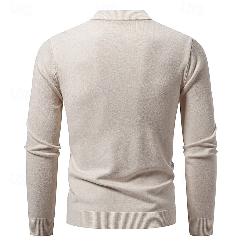 Men's Cardigan Sweater Cropped  Sweater Knit Sweater Ribbed Knit Regular Tops Buttons Jacquard Plain V Neck Fashion Classic Vacation Daily Wear Clothing Apparel Fall Winter Black Navy Blue S M L 2025 - $23.99 –P2