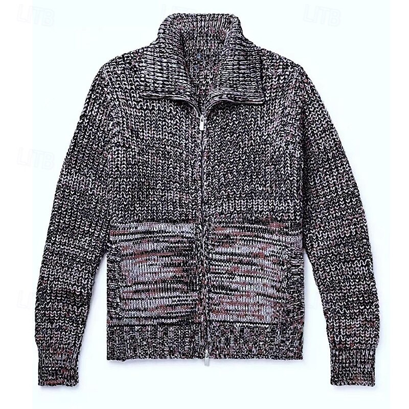 Per uomo Felpa Cardigan A Coste Maglia Top Regolari Lavorato a maglia Semplice Colletto ripiegato Vacanza Moda Casuale Abbigliamento quotidiano Abbigliamento Primavera & Autunno Nero Rosso M L XL del 2025 a $44.99 –P3