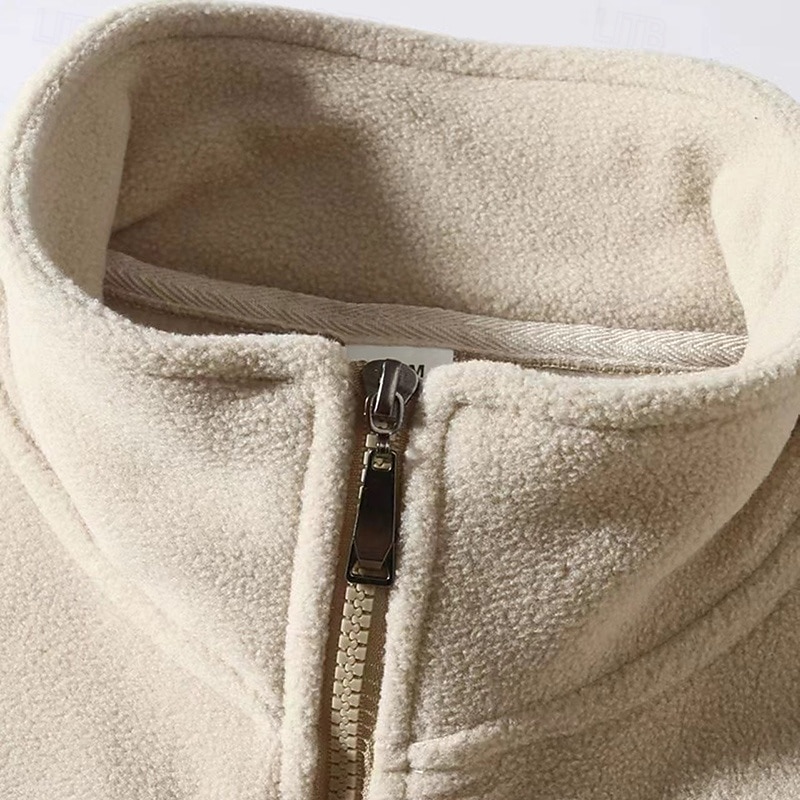 Men's Fleece Jacket Winter Jacket Thermal Jacket Winter Outdoor Thermal Warm Top Dark Grey Black Green Khaki 2025 - $23.99 –P8