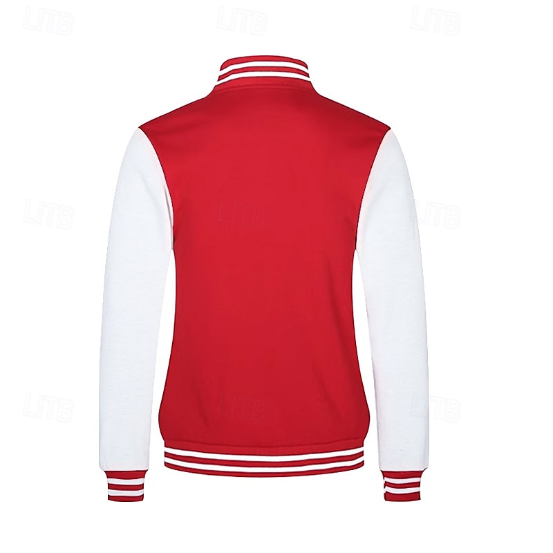 Herren Leichte Jacke Bomberjacke Collegejacke Urlaub Lässig Warm Tasche Farbblock Herbst Winter Farbblock Mode Klassisch Stehkragen Kurz Schwarz Rote Burgunderrot Marineblau Königliches Blau Jacken 2025 - $39.99 –P8