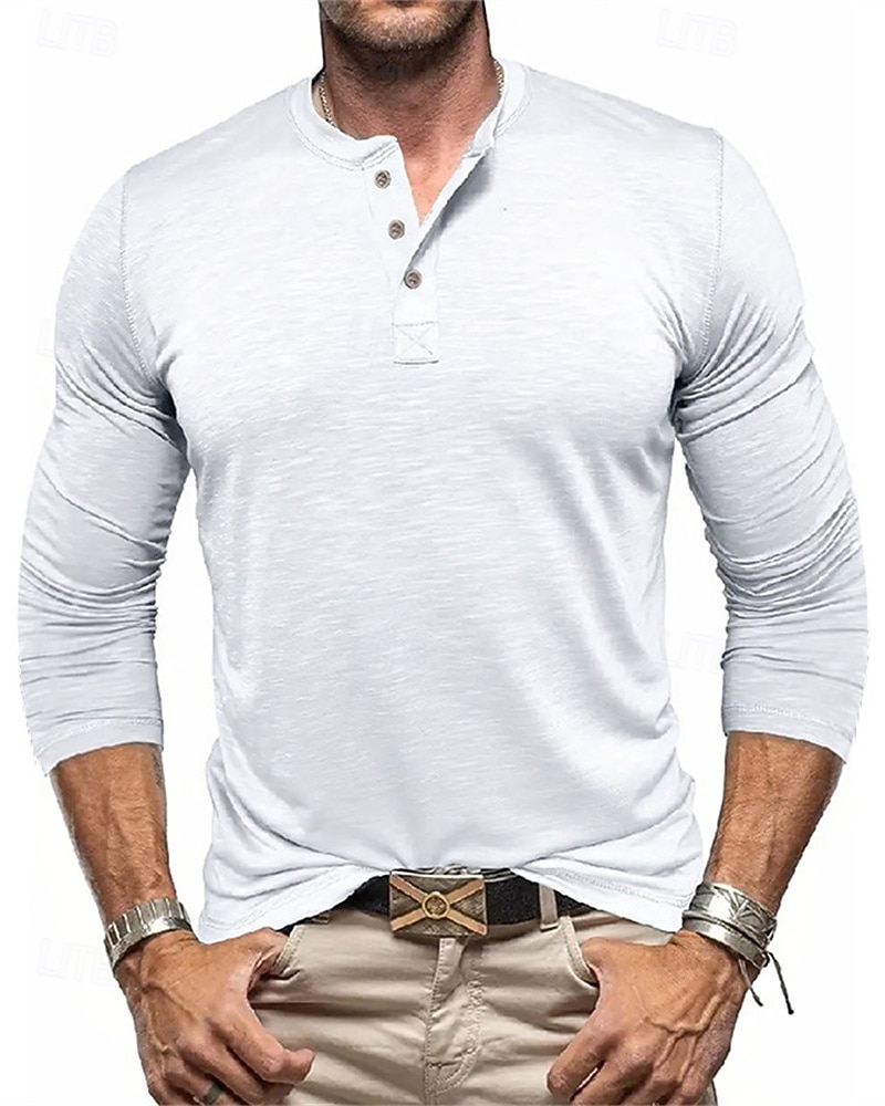 Per uomo Camicia da escursionismo cima dell'escursionismo Camicia Henley Manica Lunga Maglietta Top Esterno Leggero Traspirante Zip a un quarto Poliestere Nero Bianco Blu marino Tennis Golf Corsa del 2025 a $19.99 –P6