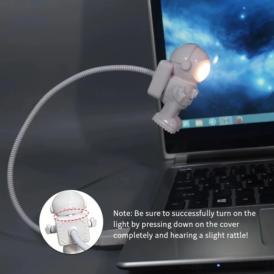 1 шт. мини-аэрокосмонавт USB регулируемый свет для чтения с защитой глаз с переключателем клавиатурный свет заполняющий светодиодный свет для общежития офиса портативный ночник для Хэллоуина 2025 - $7.99 –P8