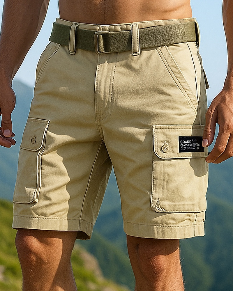 Hombre Pantalones cortos de carga Al aire libre Ajuste regular Impermeable Resistente al Viento Prendas de abajo Bolsillo Negro Verde Algodón Camping / Senderismo Corriendo S M L XL XXL 2025 - $25.99 –P1