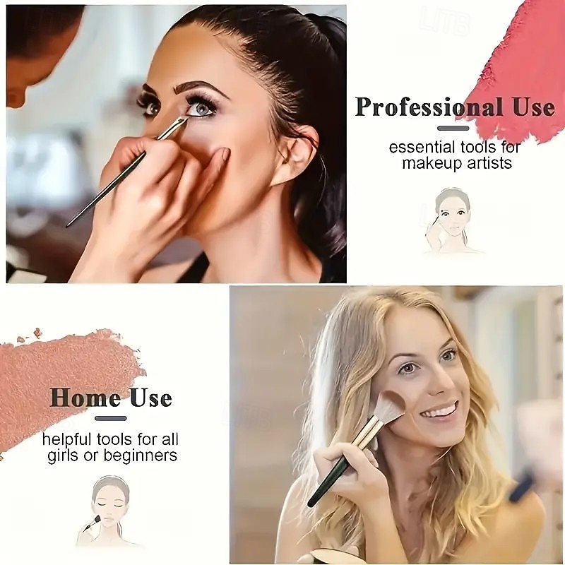 14PCS Makeup Brush Set, Professional Foundation Blending Eyeshadow Eyeliner Contour Face Brushes with Soft Synthetic Bristles and Wooden Handles for Beginners and Pros 2026 - $10.49 –P2