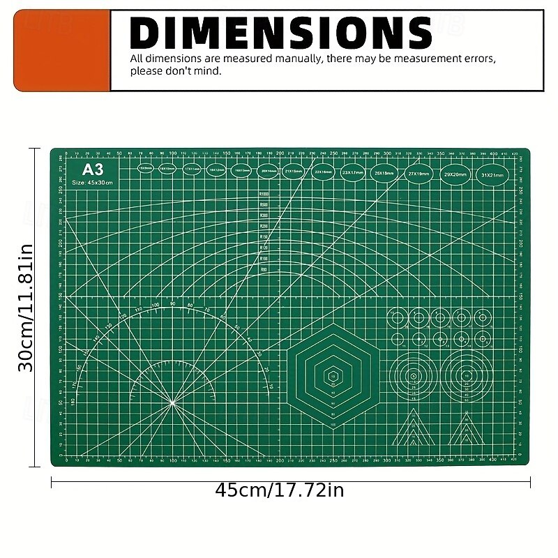 1 stuk 5-laags A3 zelfherstellende roterende snijmat, dubbelzijdig, voor knutselen, naaien, knutselen, hobby's, stoffen, precisie, scrapbooking, projecten 2025 - $18.49 –P2