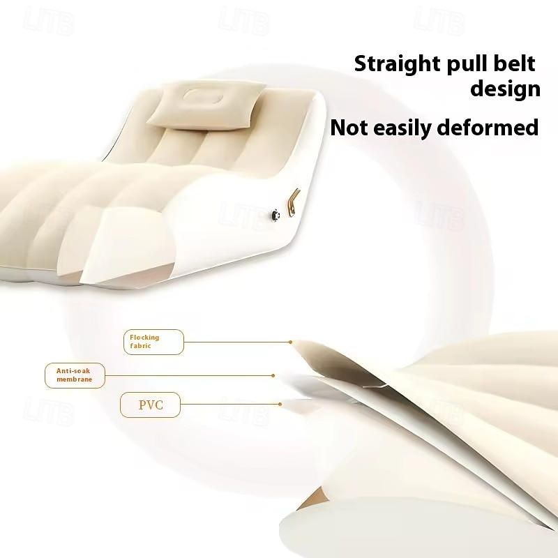 Lazy Inflatable Sofa - Red PVC Flocked Portable Foldable Lounge Chair for Office, Balcony, Camping & Outdoor Travel - Lightweight & Easy to Inflate 188cm*90cm*78cm 2025 - $108.99 –P2