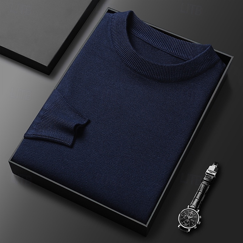 Homme Pull Pull Tricoté Côtelé Tricoter Hauts Réguliers Tricoté Uni Col ras du cou Mode Basique Vacances Tenue quotidienne Vêtement Tenue Automne Hiver Chameau Vin S M L de 2025 ? $22.99 –P5
