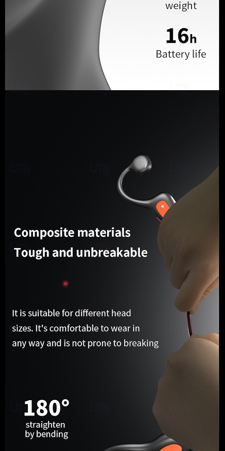 Bone Conduction Headphones 16 Hours Of Playback Time Open Ear Headband Wireless Earbuds Ipx6 Waterproof Sports Headphones With Microphone For Running Cycling Valentine's Day Gift 2026 - $24.99 –P3