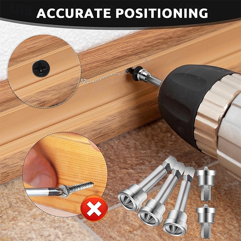 5 Pcs Positioning Screwdriver Bits Set Anti-Slip PH2 Drywall Screw Setter Hex Shank Screwdriver Bits Screw Positioning Bit Batch Head (50mm 25mm) 2025 - $8.99 –P5