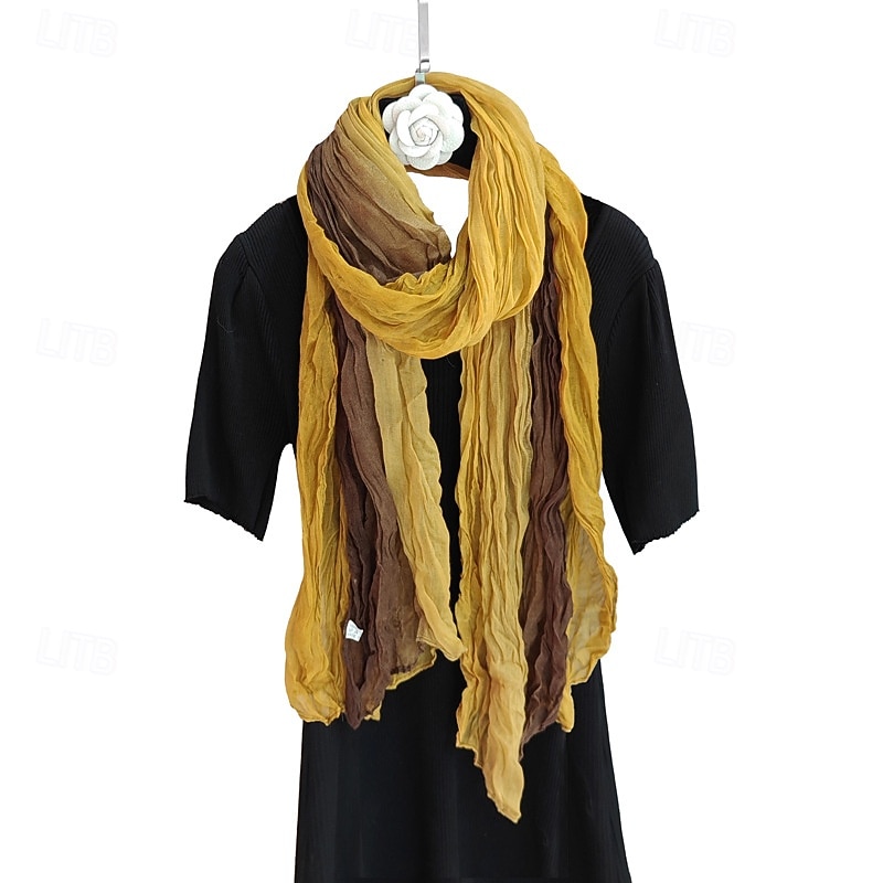 Foulard Rectangulaire Femmes Rue Quotidien Date Noir Jaune Bleu Écharpe Bloc de Couleur de 2025 ? $17.99 –P5