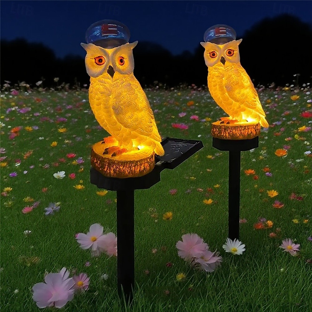 Luce solare da prato a forma di animale, luce a forma di gufo, luce con spina di terra, luce decorativa da cortile, 1 pezzo del 2025 a $24.99 –P2