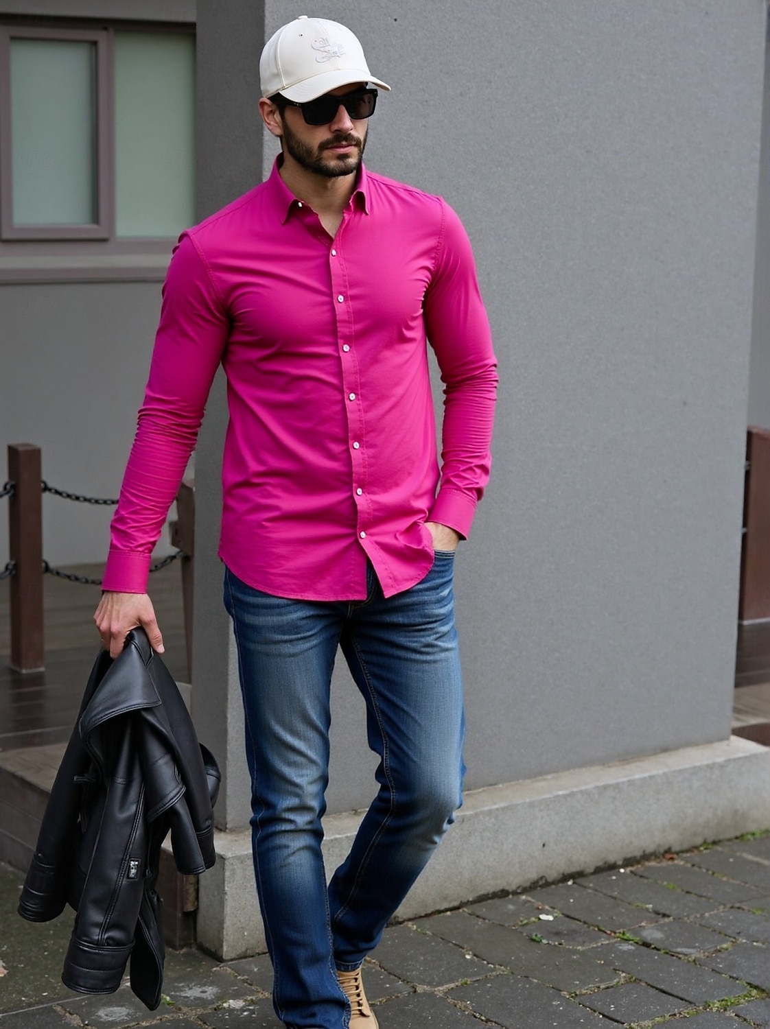 Herren Hemd Kleidhemd Knopfhemd Smokinghemden Einfarbig Hochzeitsfeier Alltagskleidung Hellgelb Orange Grün Rosa Langarm Revers Ganzjahres Bekleidung 2026 - $25.99 –P13