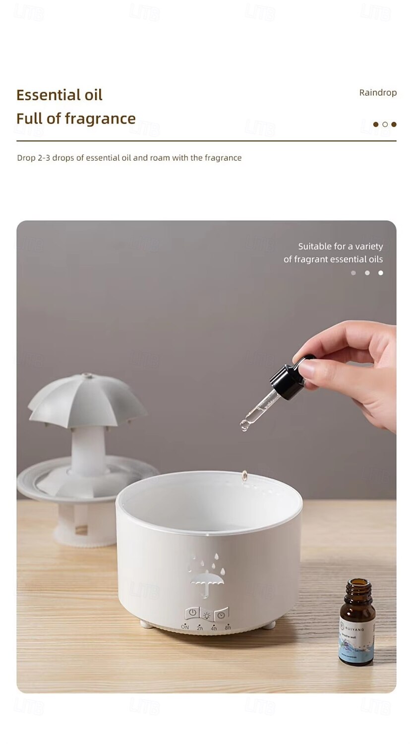 Kleurrijke regendruppel aromatherapie machine roterende waterdruppel luchtbevochtiger afstandsbediening thuiskantoor waterzuiveraar 2025 - $35.99 –P10
