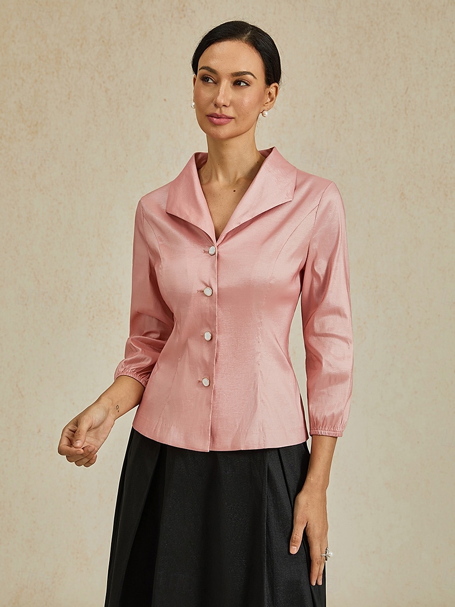 Mulheres Côr Sólida à moda Aberto para a Lateral Com cinto Rosa empoeirada Verão Primavera Outono de 2025 por $79.99 –P1