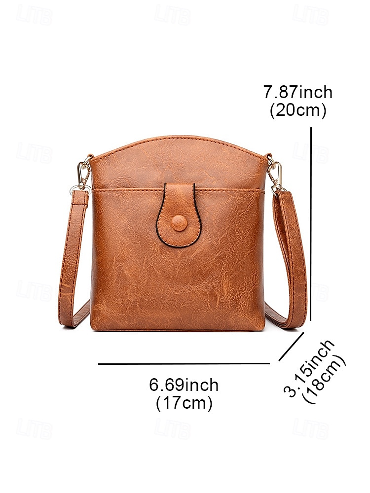 Women's Faux Leather Crossbody Bag with Multiple Compartments – Vintage Casual Shoulder Purse for Daily Commute, Shopping and Travel 2025 - $19.99 –P10