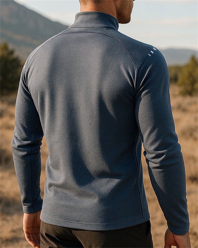Hombre Camisa de entrenamiento Top para correr Cremallera de un cuarto Manga Larga Camiseta Otoño UPF 50 Secado rápido Ligero Dispersor de humedad Pesca Senderismo Corriendo Ropa de deporte Ropa de 2025 - $17.99 –P2