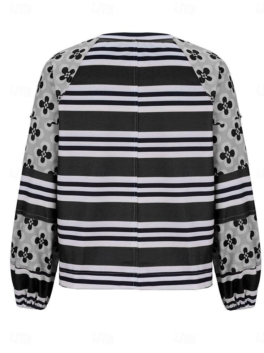 Pentru femei Hanorac pulover Geometric Dungi Casual Manșon Lung Stil Nautic Topuri obișnuite Stradă Zilnice Imprimeu Negru Verde Deschis Roșu-aprins Portocaliu Toamnă Iarnă 2025 - $39.99 –P10