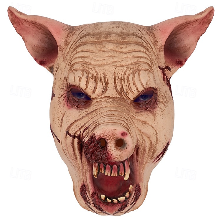 halloween hátborzongató disznófej maszk felnőtteknek, realisztikus, ijesztő jelmezek latex arcmaszk, horror teljes fejű disznómaszk kísértetjárta házhoz, cosplay és álarcosbál dekoráció 2025 - $27.99 –P5