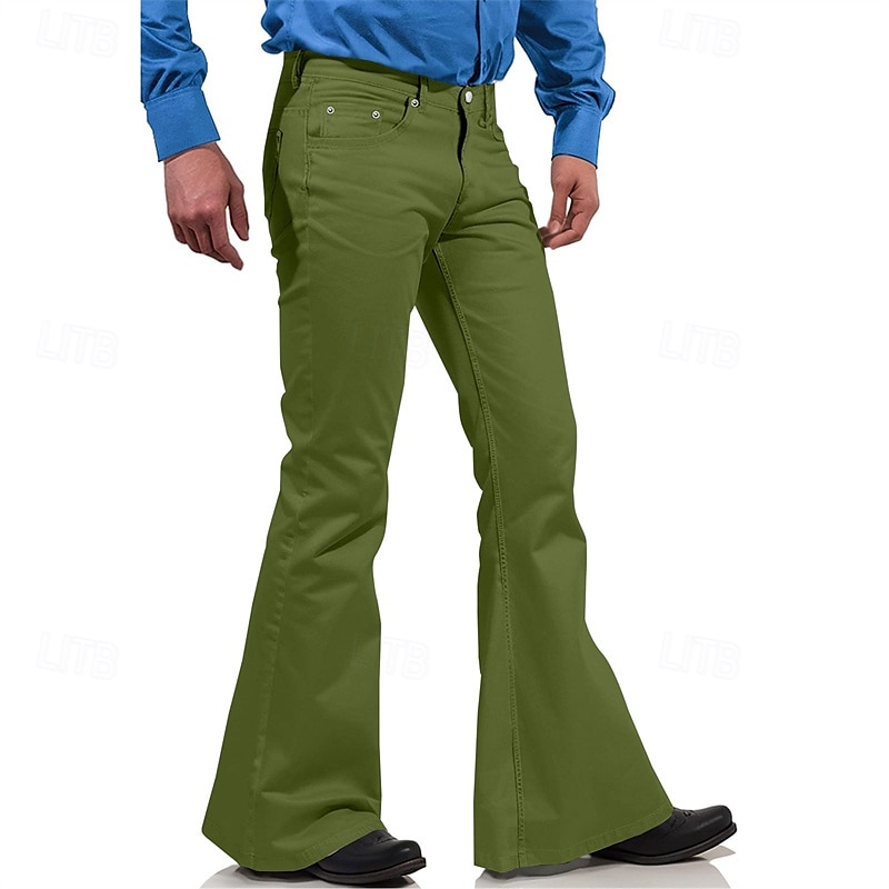 Herren Anzughose Disco-Hosen Schlaghosen Hose Tasche Knöpfe Einfach Komfort Formell Party Arbeit Mode Lässig Schwarz Weiß Mikroelastisch 2025 - $22.99 –P8