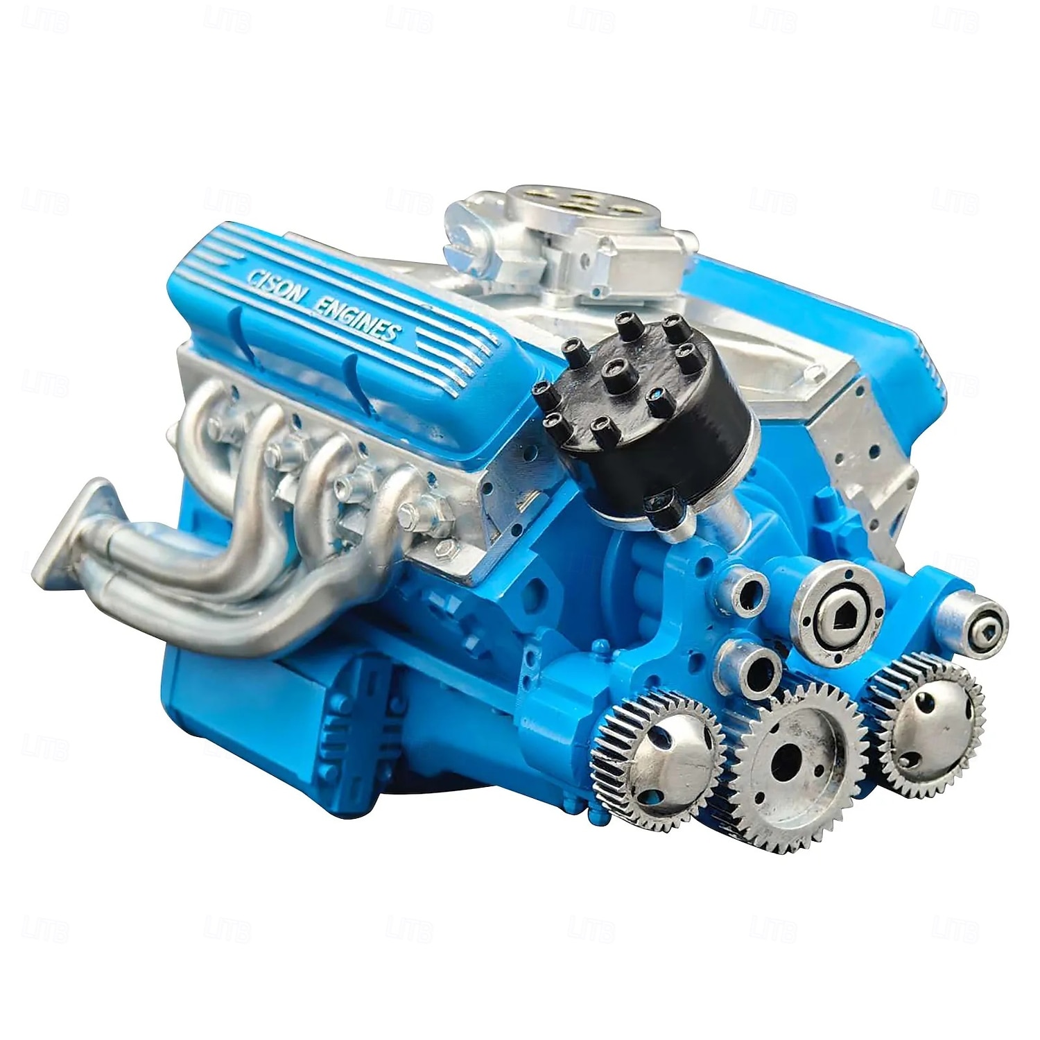 V8-motor hartsprydnad bensin liten blockmotor modellbyggsatser invecklad växeldesign motorfigur skulptur hantverk för skrivbord bokhylla dekoration 2025 - $20.99 –P12