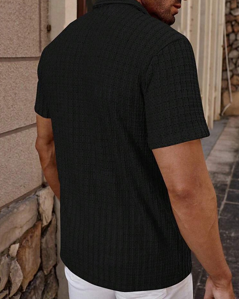Per uomo Camicia Camicia Estiva Camicia casual Camicia da Spiaggia Camicia con Bottoni Marrone Scuro Nero Bianco Verde chiaro Blu Manica Corta Semplice Bavero Vacanza Camicia hawaiana Abbigliamento del 2025 a $23.99 –P6