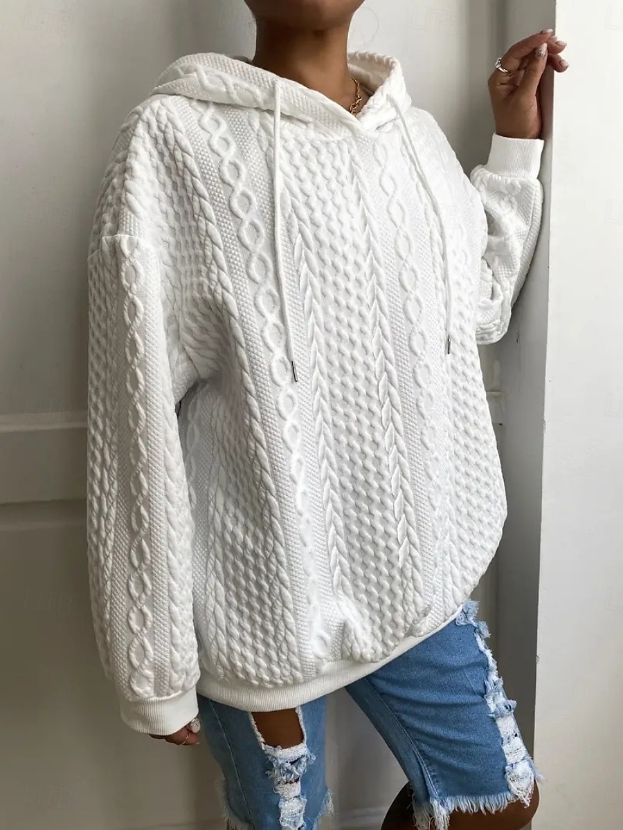 Femmes Sweat à capuche Uni Occasionnel manche longue À capuche Hauts Réguliers Rue Tenue Quotidienne Noir Blanche Rose Claire Rouge Bleu Automne Hiver de 2025 ? $27.99 –P11
