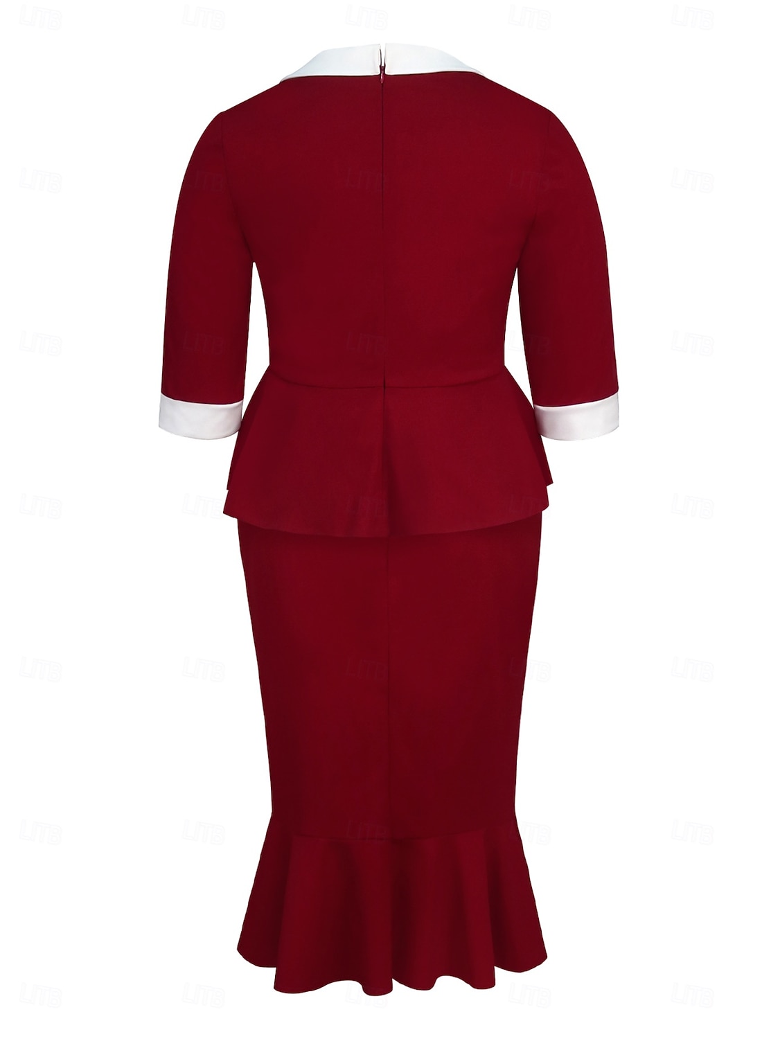 Retro Vintage 1950er 1960er Midlänge Bleistiftrock Zweiteiliges Set Schößchentop Übergröße Passform und Flare Kostüm Damen Formell Party & Abend Retro-Mottoparty Erwachsene Kleid Ganzjahres 2025 - $53.99 –P2