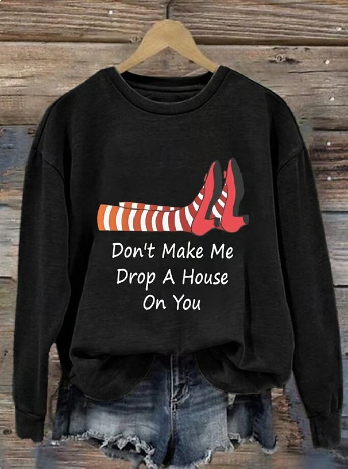 Femmes Sweatshirt Pull Graphique Crâne Sorcière Mode Occasionnel manche longue Col ras du cou Col rond Hauts Réguliers Rue Tenue Quotidienne Occasionnel Imprimé Noir Violet Orange Vert Gris Automne de 2025 ? $24.99 –P4