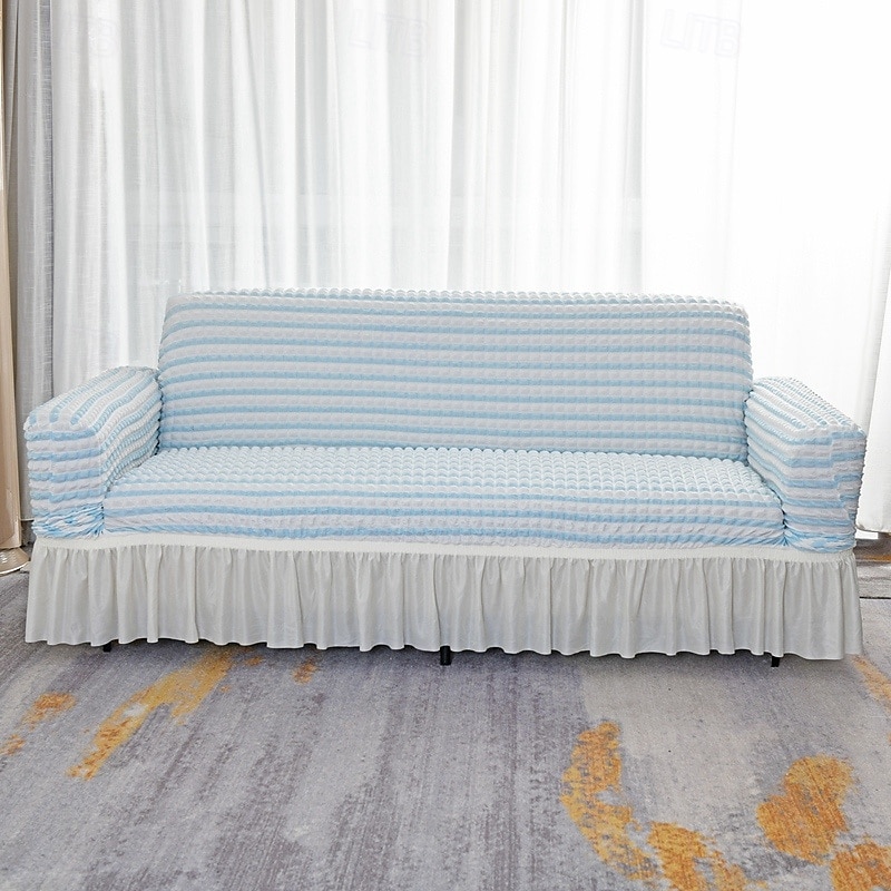 3D Bubble Lattice Elegant Stretch Sofa Cover Loveseat Cover Couch Cover Spandex Elastic Sofa Slipcover Protector with Skirt 2025 - $39.99 –P16