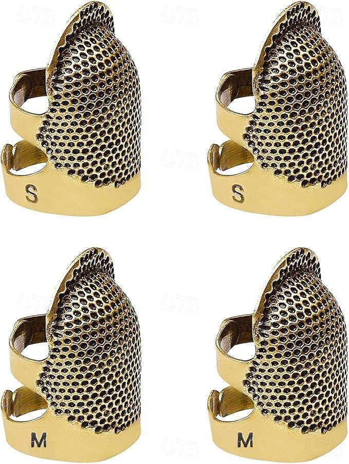Confezione da 4 dita da cucito con protezione per le dita regolabile, protezione in metallo per spilli, aghi per cucire, quilting, accessori per il fai da te, strumenti per cucire e ricamo (2 misure) del 2025 a $9.49 –P1