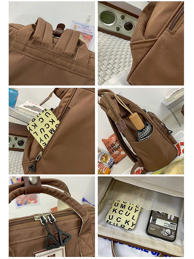 Sac à dos multi-poches en nylon pour femme – Sac de voyage léger et de grande capacité, idéal pour l'école et le quotidien, idéal pour les adolescentes et les filles de 2025 ? $24.99 –P8