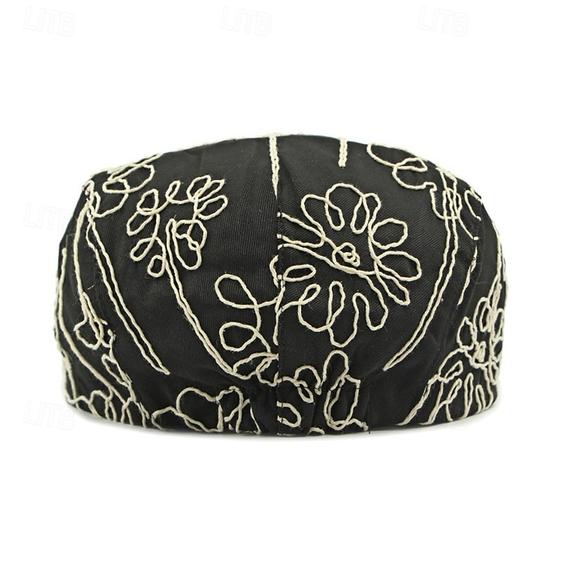 Férfi Vadászsapka Ascot Hat Newsboy Hat Fekete khakizöld 100% pamut Divat Alkalmi Utca Napi Virágos Állítható Fényvédő Légáteresztő 2025 - $11.49 –P7