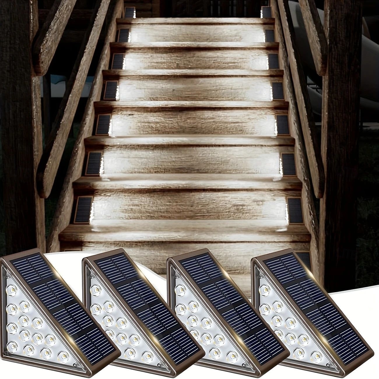 Lumières de Marche Solaire 2/4 Pcs Extérieures 13LEDs Lumières de Marches Solaires IP65 Étanches Lumières de Jardin pour Escaliers Pas de Patio Porte Avant Éclairage Décoration pour Halloween de 2026 ? $29.99 –P4