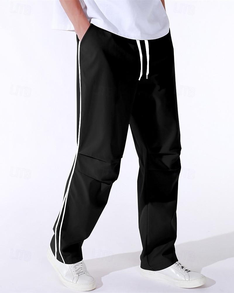 Herren Tech-Hosen Hose Freizeithose Tasche Elastischer Bund Kordelzug Patchwork Komfort Sport im Freien Täglich Mode Lässig Schwarz Armeegrün Mikroelastisch 2025 - $17.99 –P3