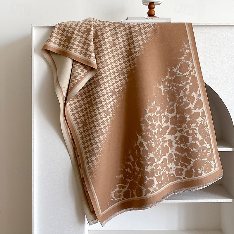 Dame Rektangulært skjerf Skjerf for kvinner Gate Daglig Stevnemøte Grå Svart Kaki Skjerf Leopard 2025 - $25.99 –P7