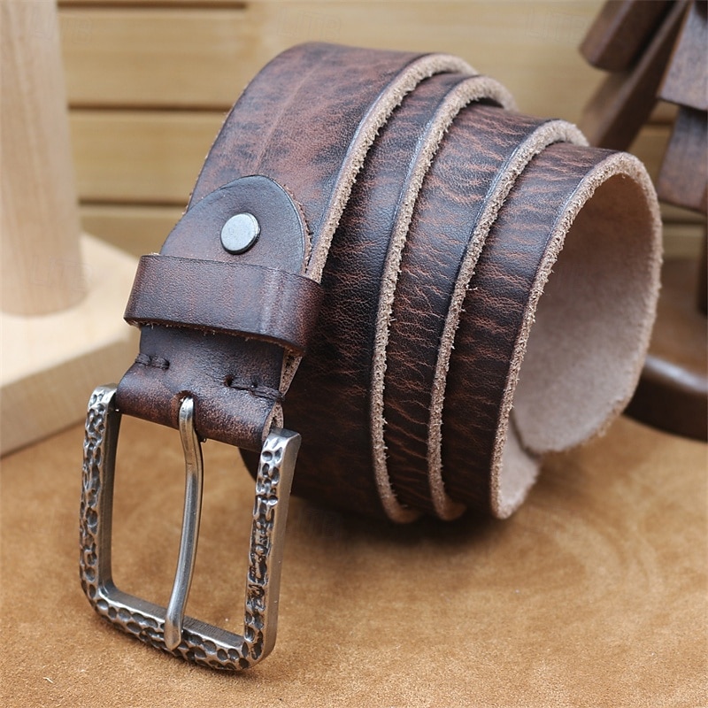 Men's Belt Waist Belt Black Kakhi Dermis Alloy Durable Adjustable Plain Outdoor Daily 2025 - $24.99 –P12