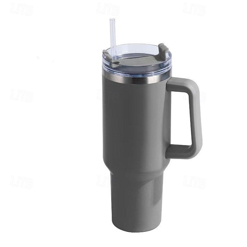 copo de canudo de aço inoxidável reutilizável, garrafa térmica com isolamento a vácuo de parede dupla de 40 onças com alça e canudo, copo térmico de qualidade alimentar para bebidas quentes e frias de 2025 por $20.99 –P16