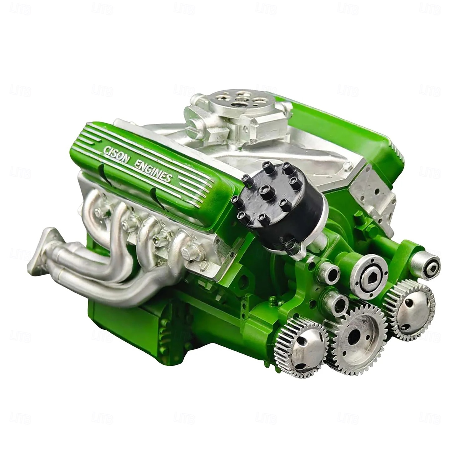 V8-motor hartsprydnad bensin liten blockmotor modellbyggsatser invecklad växeldesign motorfigur skulptur hantverk för skrivbord bokhylla dekoration 2025 - $20.99 –P16