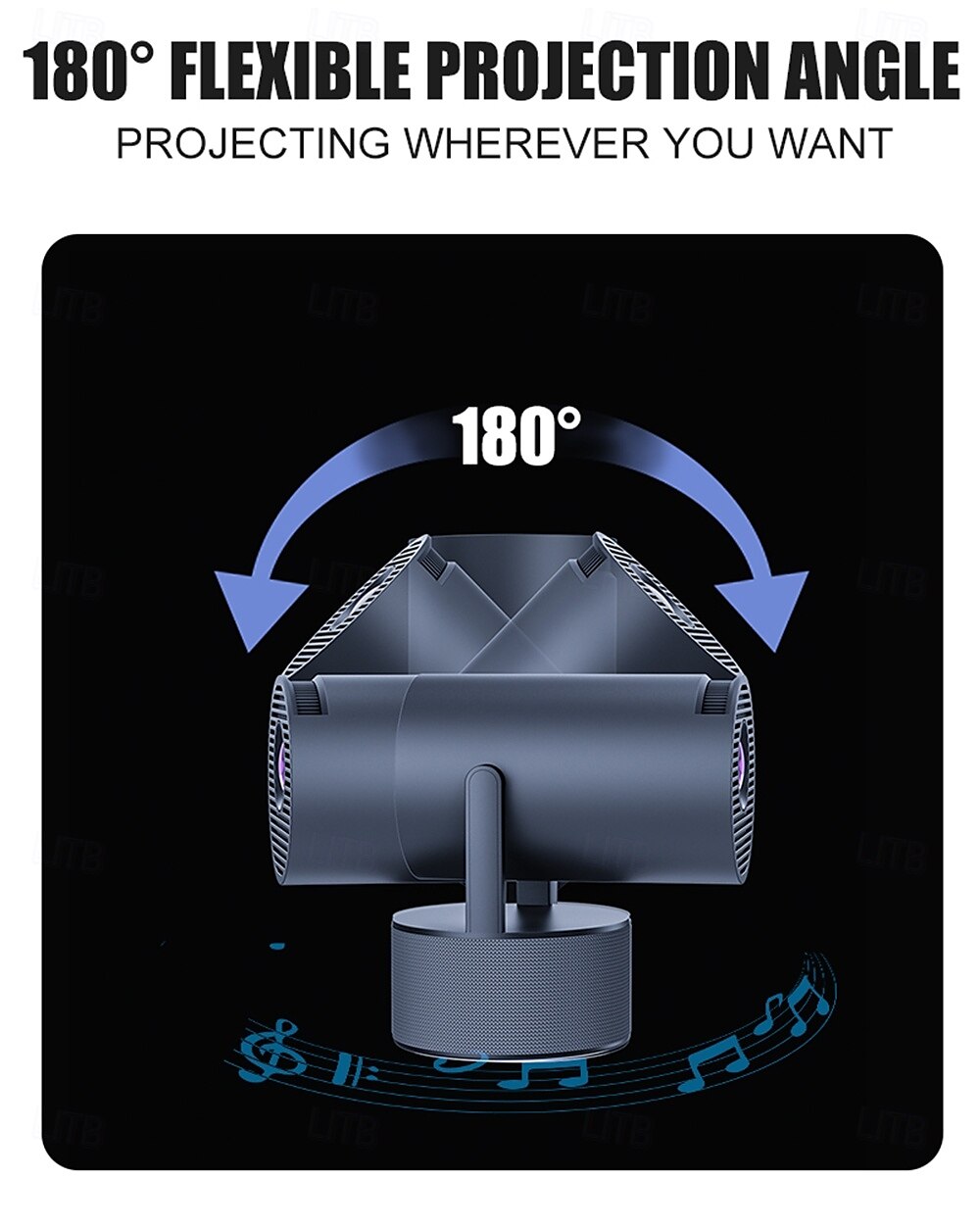 HY-300PRO-KTV 20W Speaker Projector with Wireless Microphone 4K Android 11 Dual Wifi6 BT5.0 1080P 1280 * 720P Home Theater Outdoor Projector for Early Childhood Education Video Conferencing Online T 2025 - $122.99 –P6