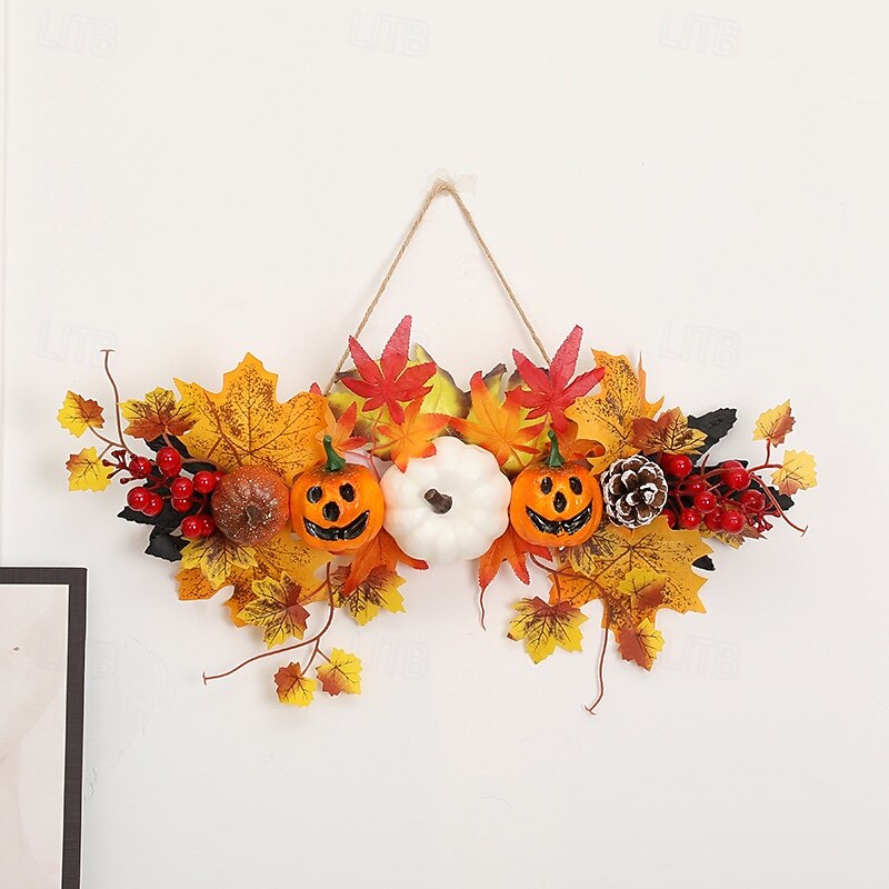 décoration d'automne d'Halloween feuilles d'érable &Décoration de citrouille suspendue, nouvelle décoration murale de fête des récoltes, étiquettes de décoration de vacances pour Halloween, de 2025 ? $14.49 –P6