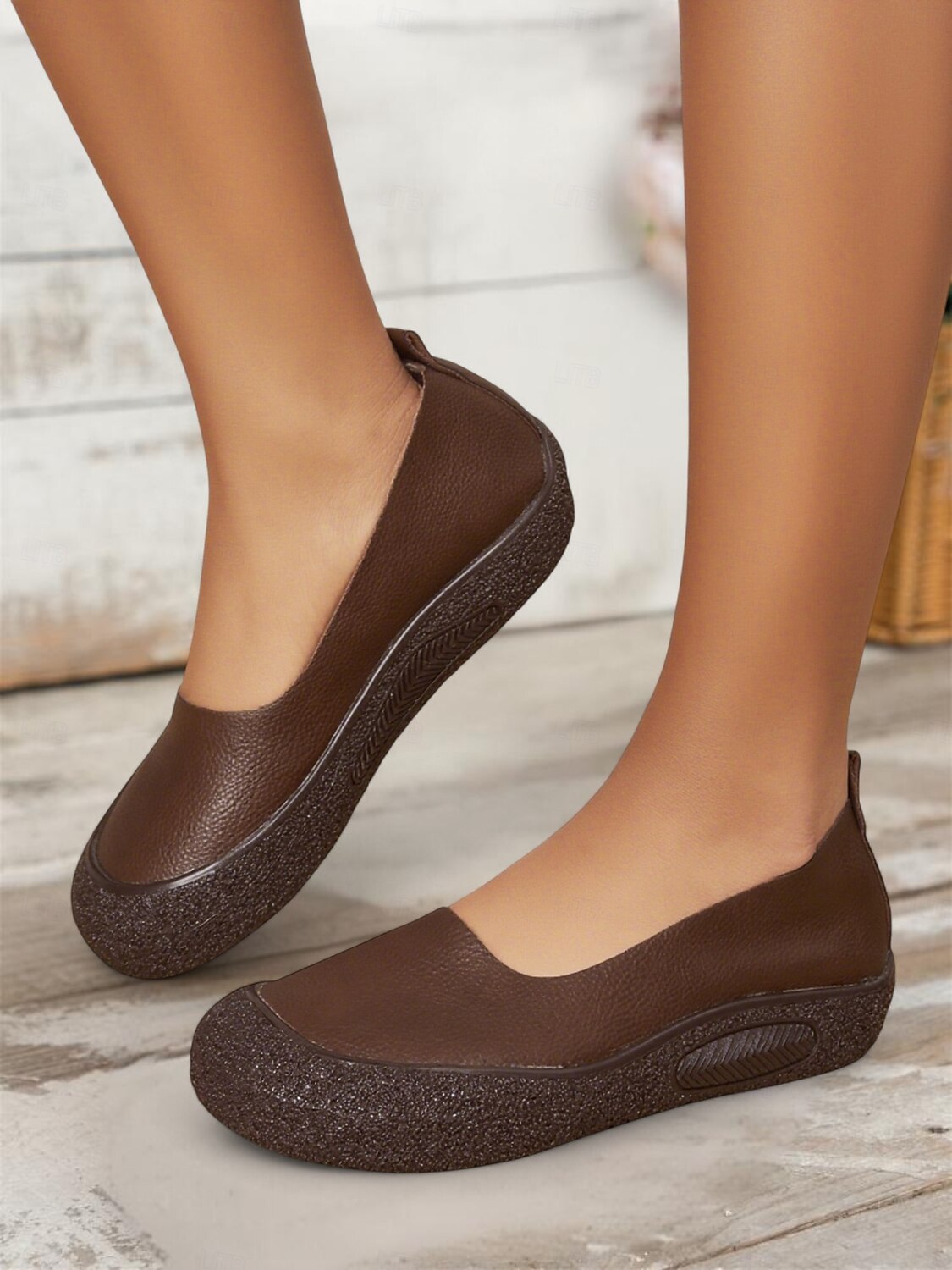 Damen Flache Schuhe Barfußschuhe Weiche Schuhe Schuhe mit weiter Passform Täglich Reise Muttertag Flacher Absatz Runde Zehe Lässig Komfort Minimalismus Kunstleder Loafer Schwarz Kaffee 2025 - $26.99 –P7