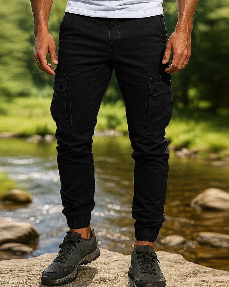 Hombre Pantalones cargo Pantalones para senderismo Primavera Otoño Al aire libre Ajuste regular Impermeable Resistente al Viento Prendas de abajo Bolsillo Negro Verde Ejército Algodón Camping 2026 - $25.99 –P7