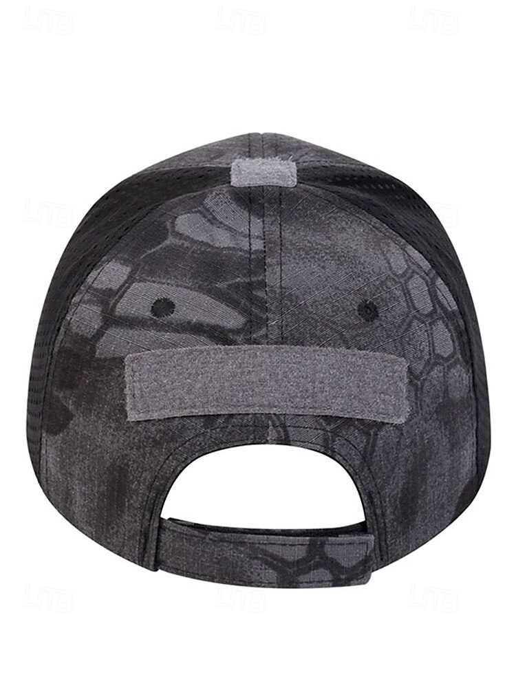 Taktische Baseballkappe mit Totenkopf-Stickerei für Herren – verstellbare Netzrückseite, Camouflage-Stil, lässige Outdoor-Sportmütze für Halloween-Partys und den Alltag 2025 - $11.99 –P6