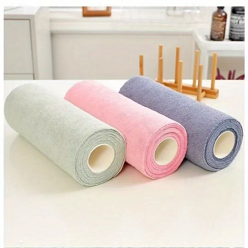 2 rotoli / 40 pezzi di salviette detergenti in microfibra riutilizzabili, strofinacci da cucina multiuso, strofinacci intrecciati, panni per la pulizia della casa ecologici per soggiorno, camera da del 2025 a $21.99 –P4