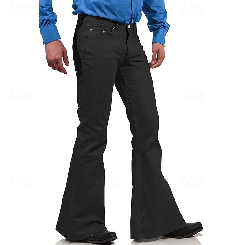 Herren Anzughose Disco-Hosen Schlaghosen Hose Tasche Knöpfe Einfach Komfort Formell Party Arbeit Mode Lässig Schwarz Weiß Mikroelastisch 2025 - $22.99 –P3