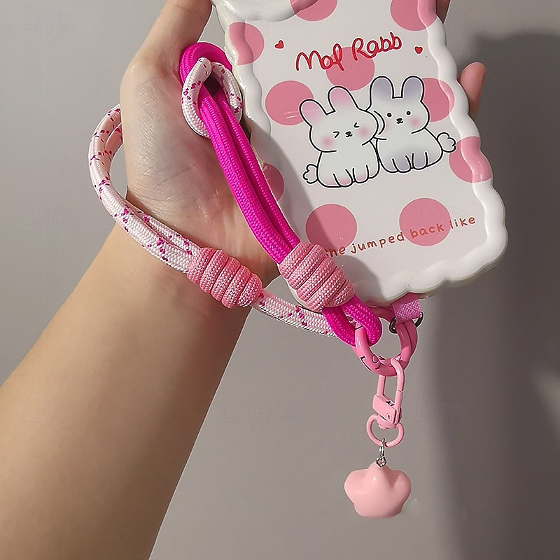 Nueva cuerda corta para colgar el teléfono móvil con estampado de muñeca, bonita cuerda tejida corta de doble uso, resistente para viajes al aire libre para hombres y mujeres. 2025 - $9.99 –P3