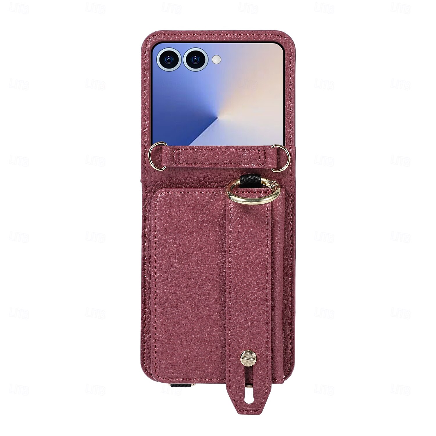 telefono Custodia Per Samsung Galaxy Z Flip 7 Z Flip 6 Z Flip 5 Z Flip 4 Copertura Posteriore con Cordino Cavalletto Slot per Carte Retrò TPU Pelle PU del 2025 a $24.99 –P6