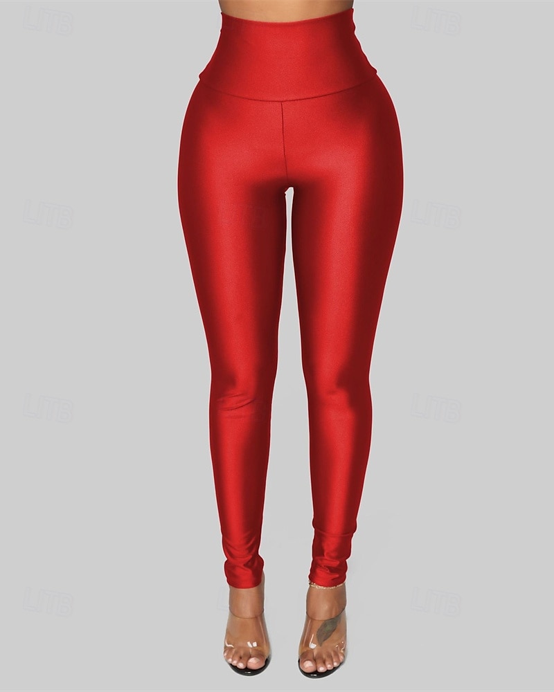 Dam Shorts Damasker Streetwear Ledigt Fullängd Hög midja Slät Elastisk midja Mateial som andas Elastisk Semester Gata Dagliga kläder Rödbrun Kamel Vin Svart Vår Höst Normal 2025 - $14.99 –P4